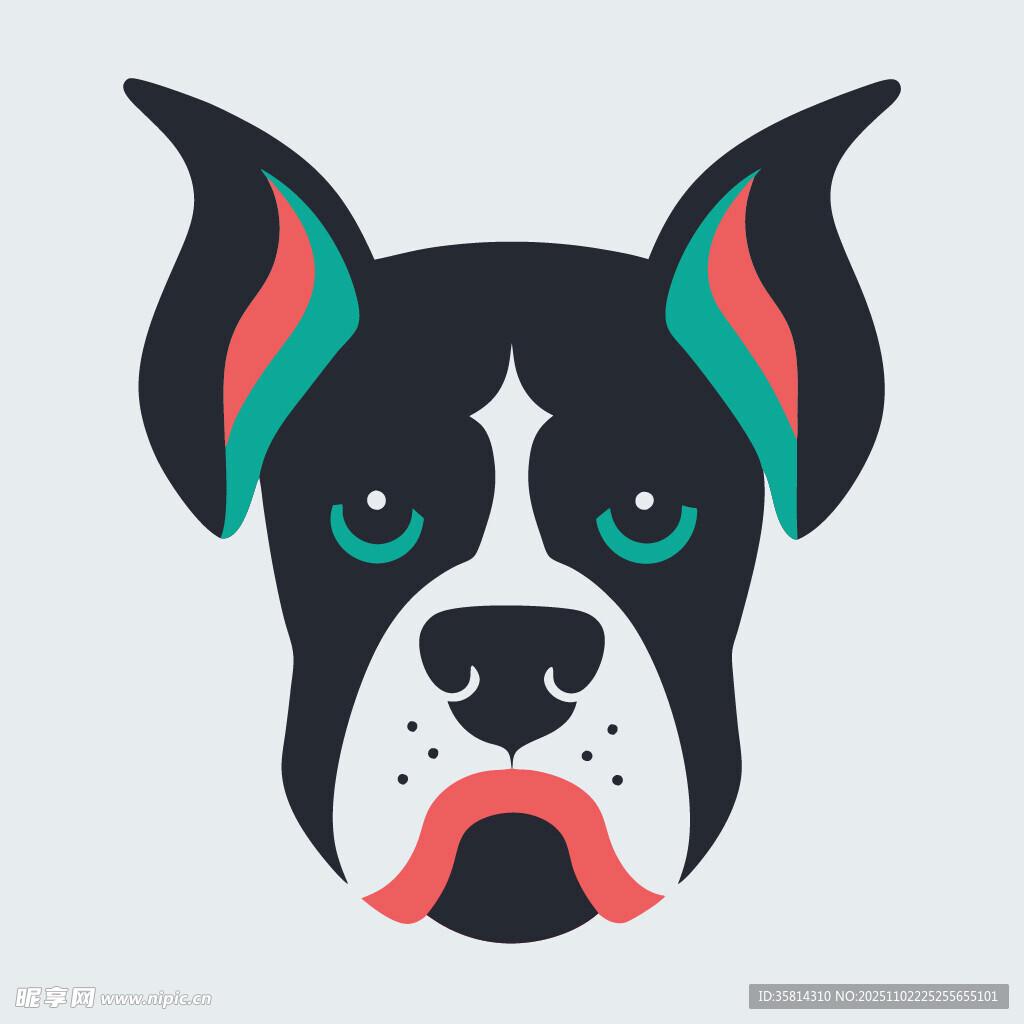 卡通风格拳击犬头像