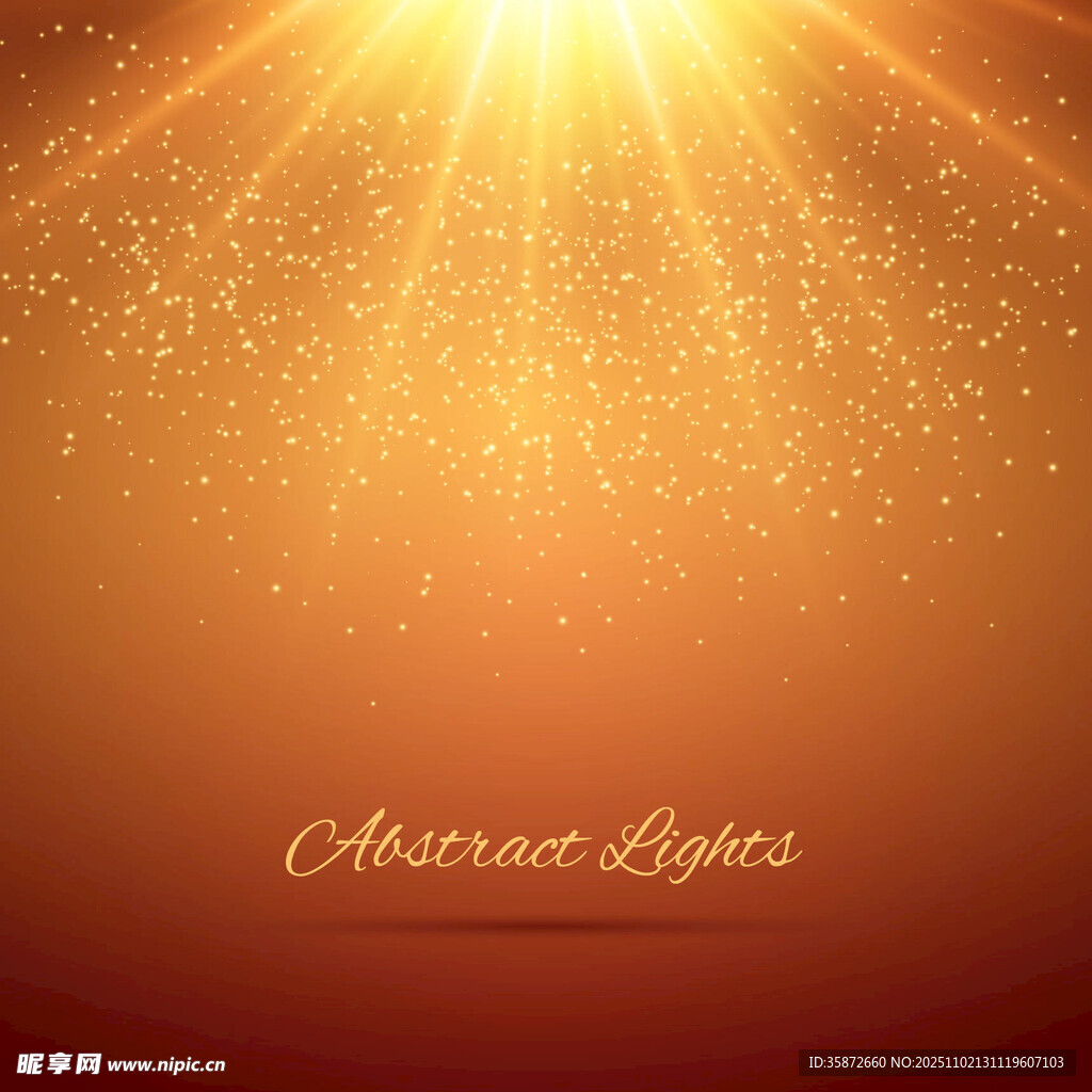 金色圣诞光芒背景图