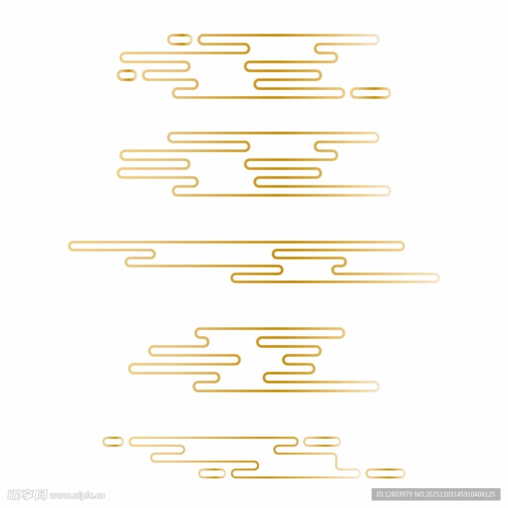 金色线条抽象装饰图案