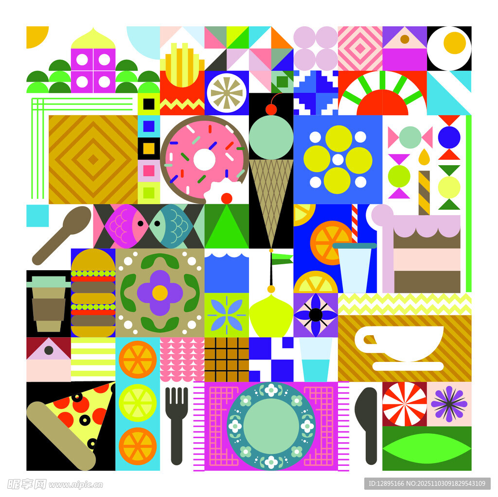 多彩美食图案集合