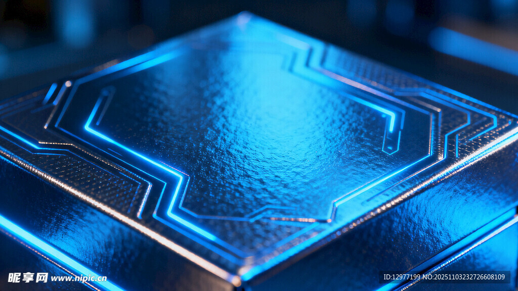 炫酷蓝色科技感金属面板