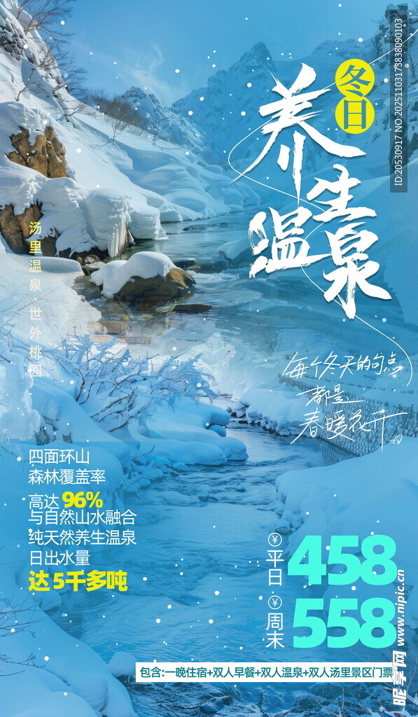 冰雪温泉特惠活动海报