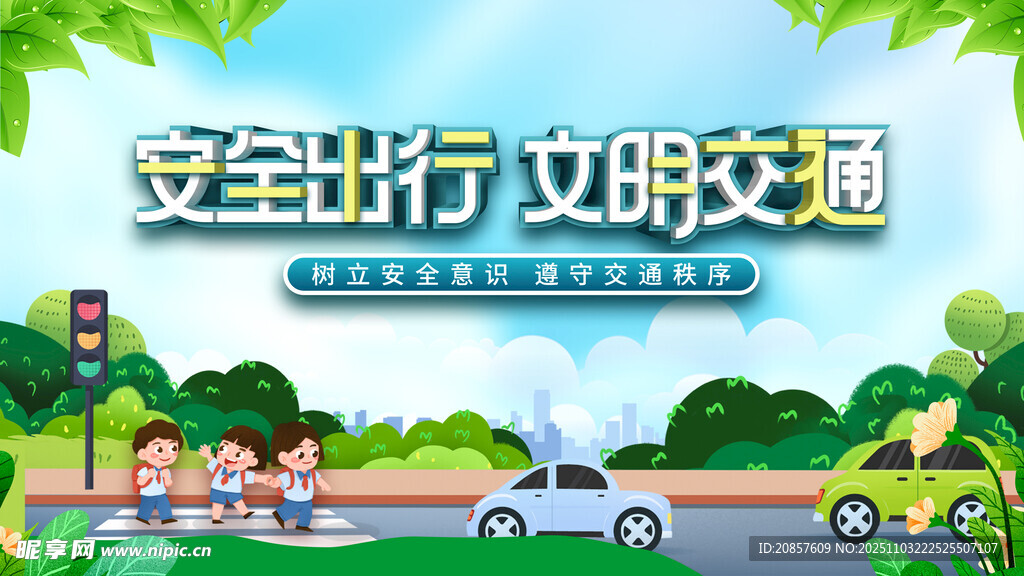 安全文明出行场景图