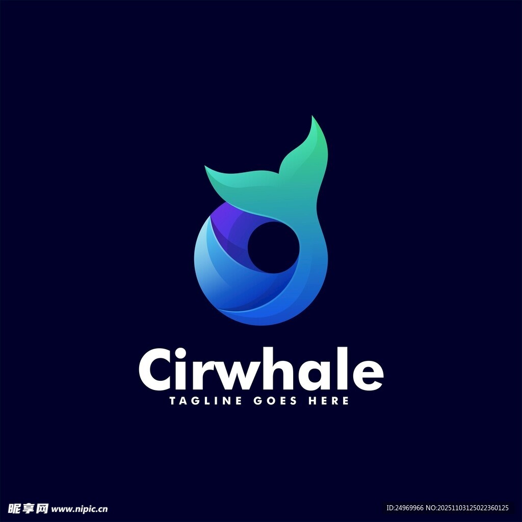 创意鲸鱼标志设计