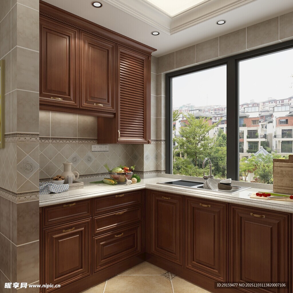 现代中式风格厨房一角