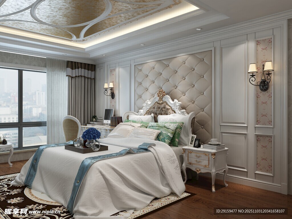 现代奢华风格卧室场景