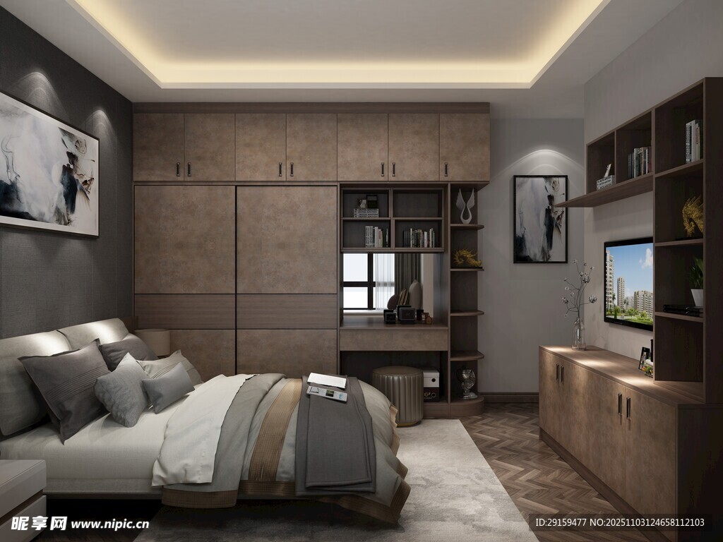 现代简约风卧室室内设计