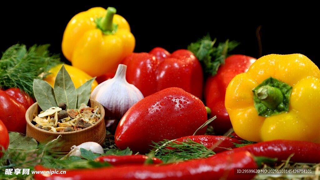 多彩新鲜蔬菜组合