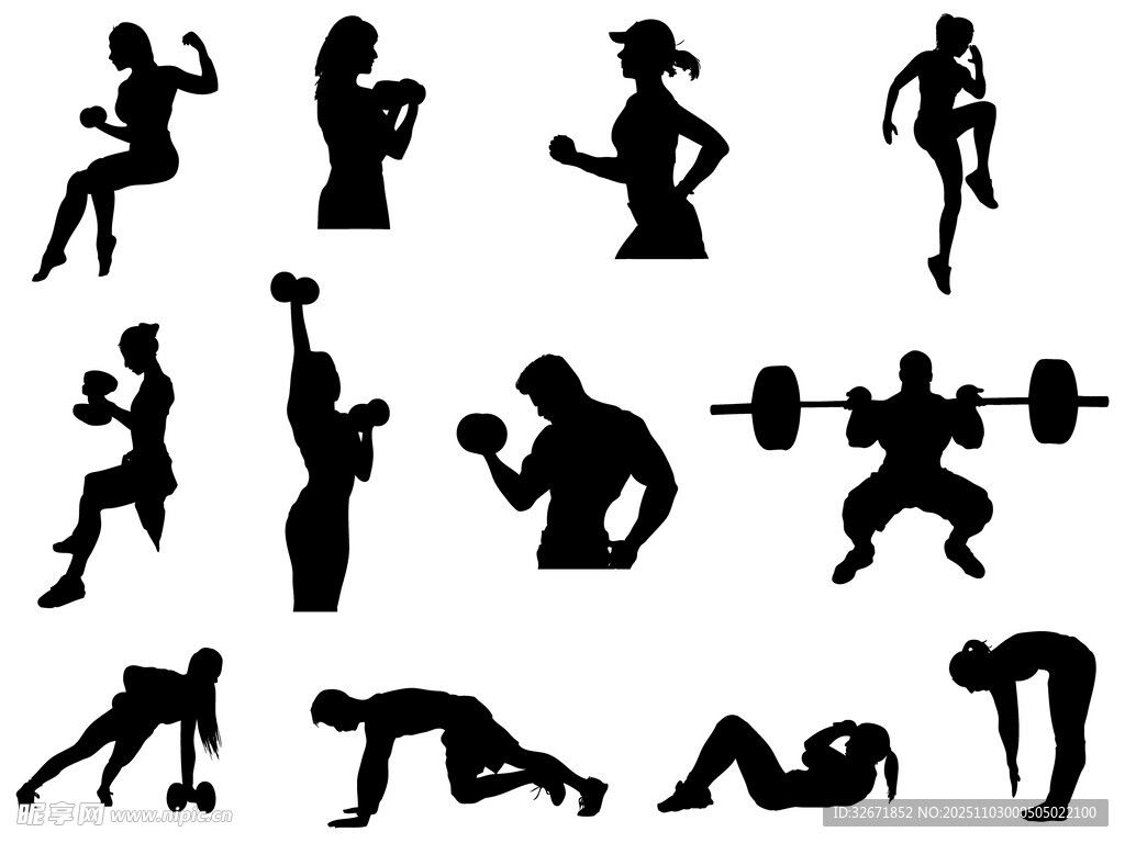 健身动作剪影