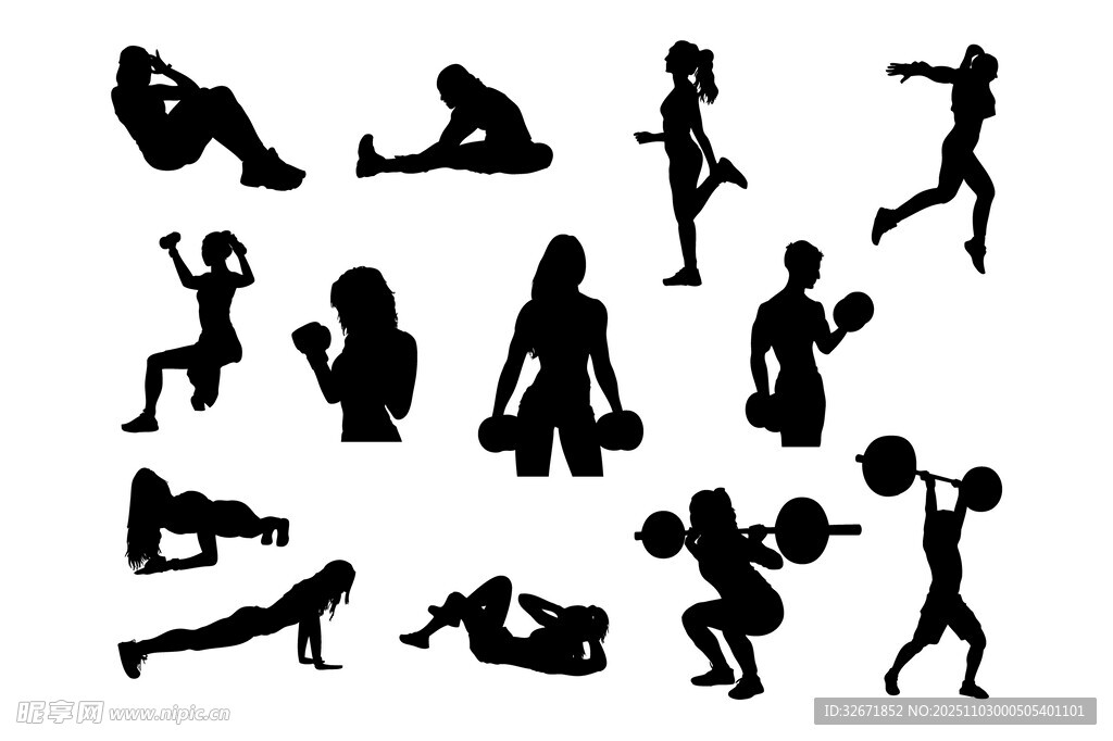 健身动作剪影