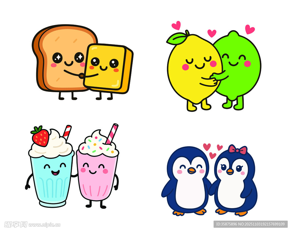 卡通食物与动物形象