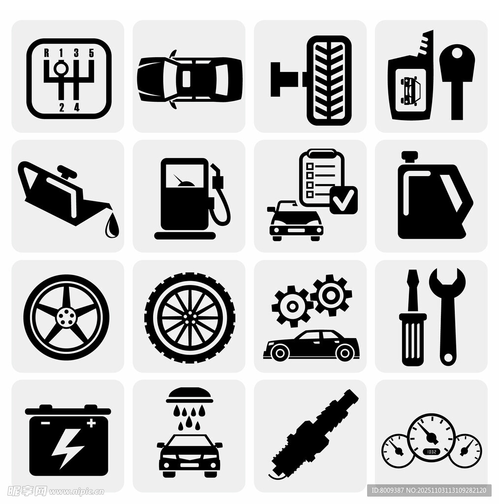 汽车维修保养图标集合