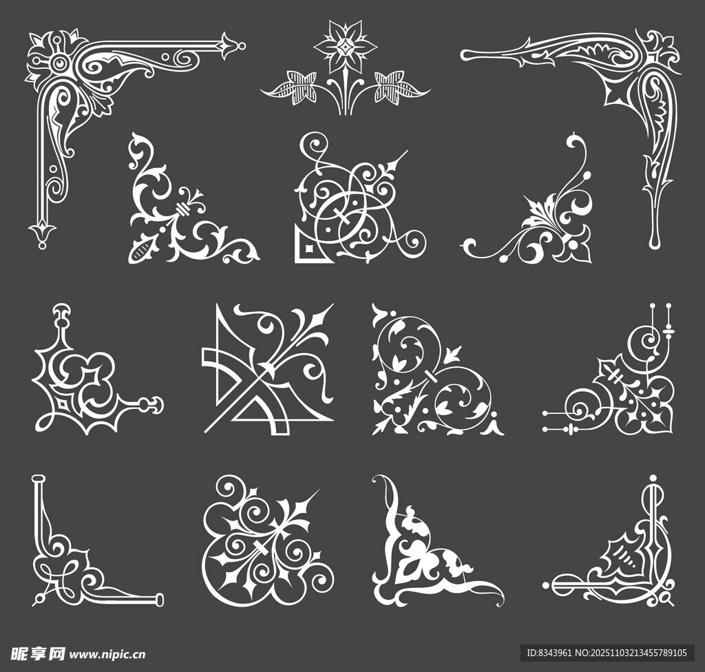 复古装饰花纹图案集合