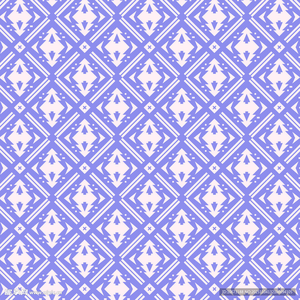 蓝白几何花纹图案