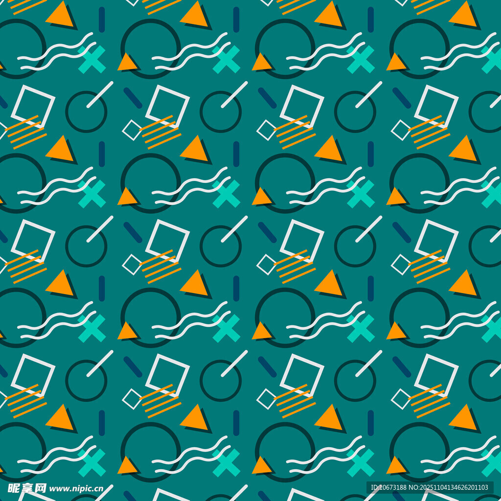 海洋元素几何图案背景