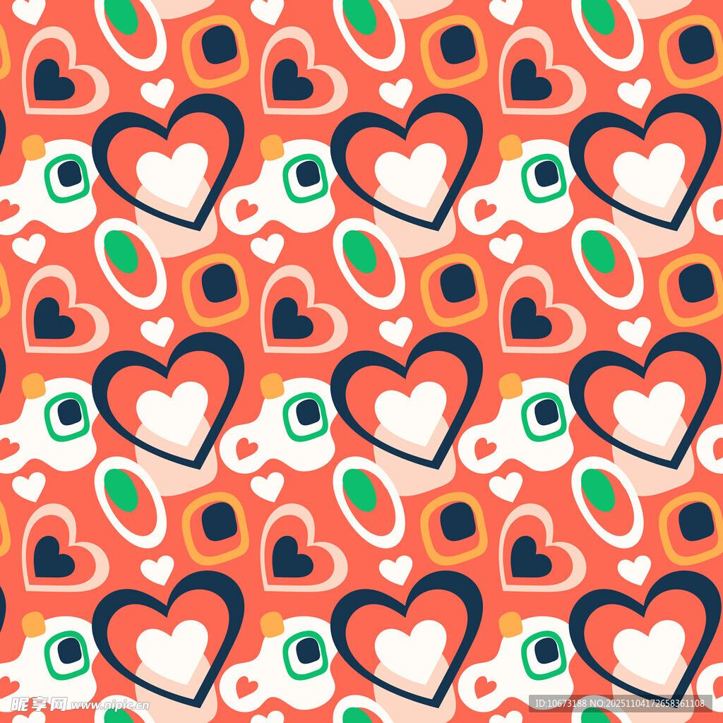 爱心图案背景纹理设计