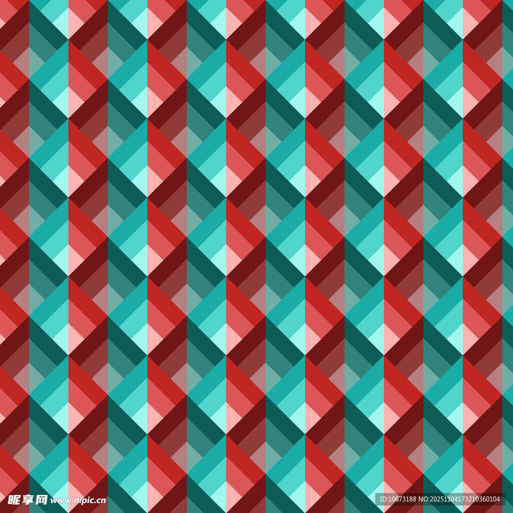 几何拼接多彩立体图案