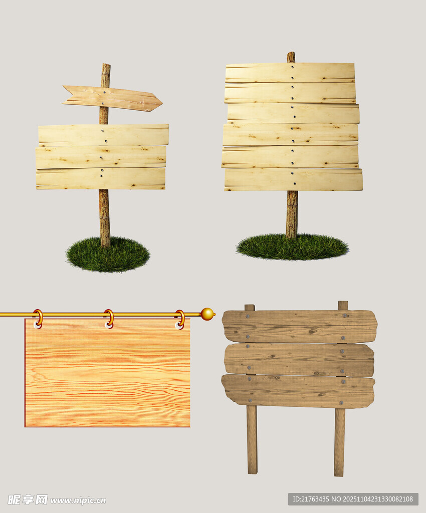 木质指示牌与标牌展示