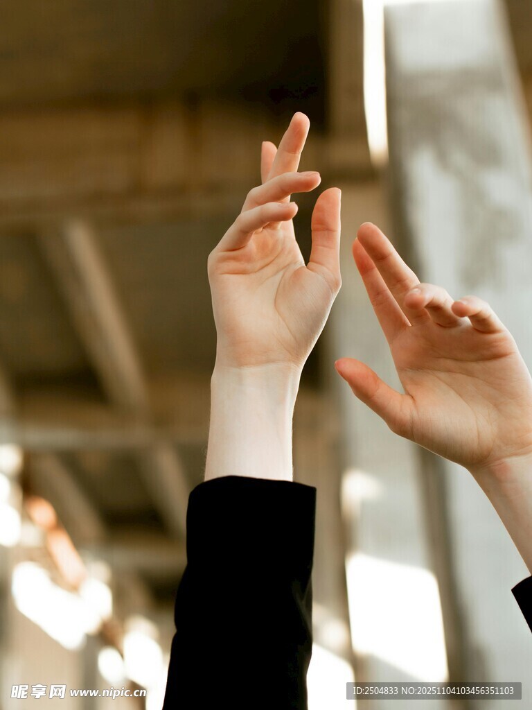 双手相触展现互动瞬间