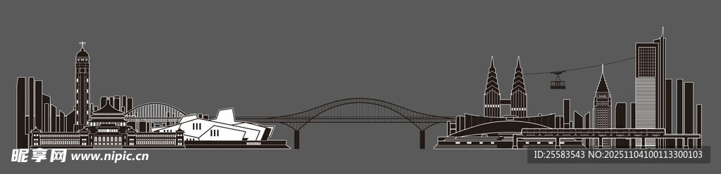 城市天际线剪影