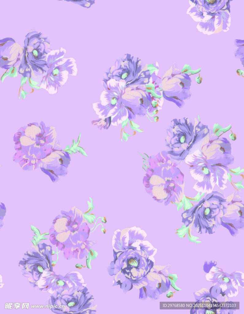 紫色花卉图案背景纹理