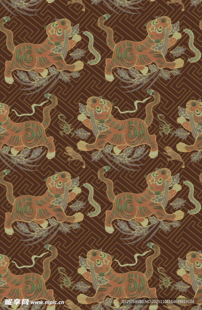 复古中式花纹数码图案