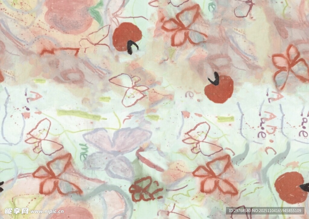 花卉水果图案布料纹理