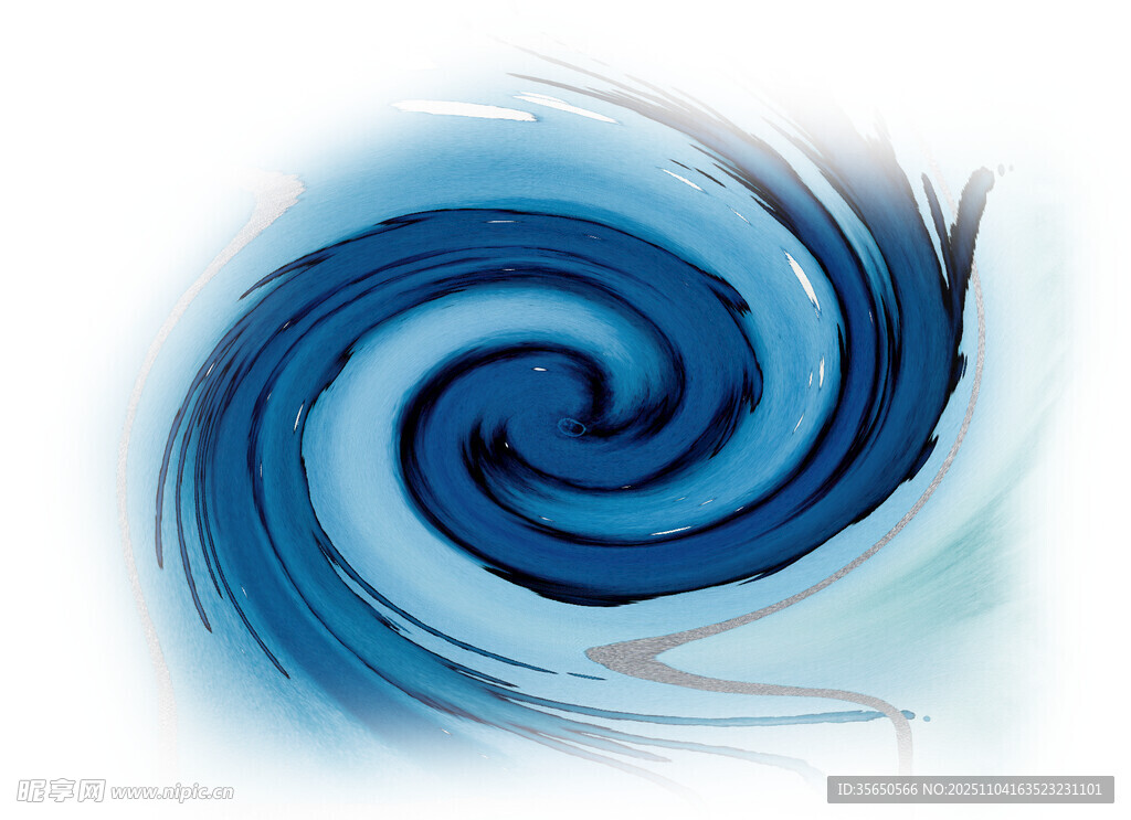 蓝色旋涡抽象艺术图案