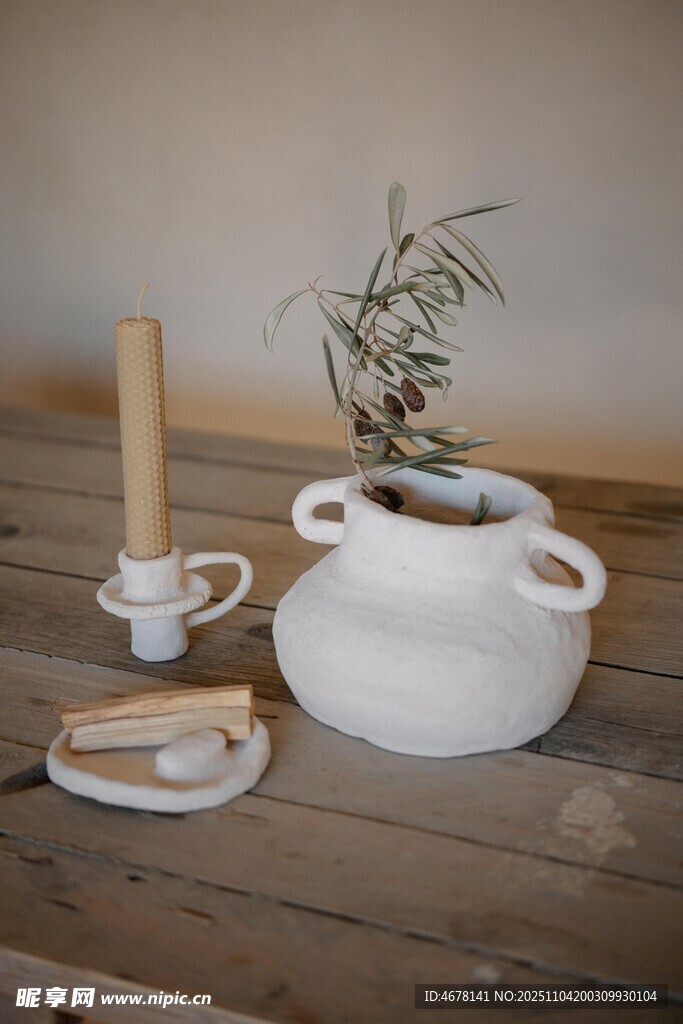 简约风陶瓷花盆摆件组合