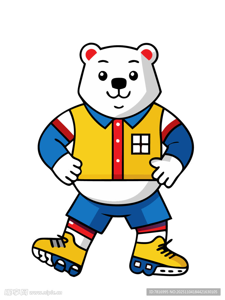 卡通北极熊运动形象
