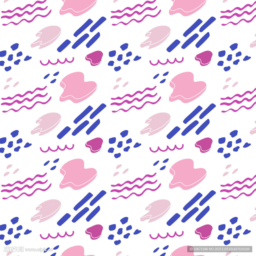 粉色蓝色爱心几何图案背景