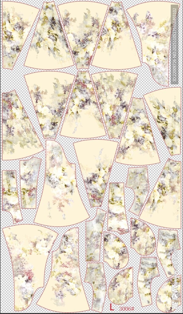 花卉图案复古风信封设计