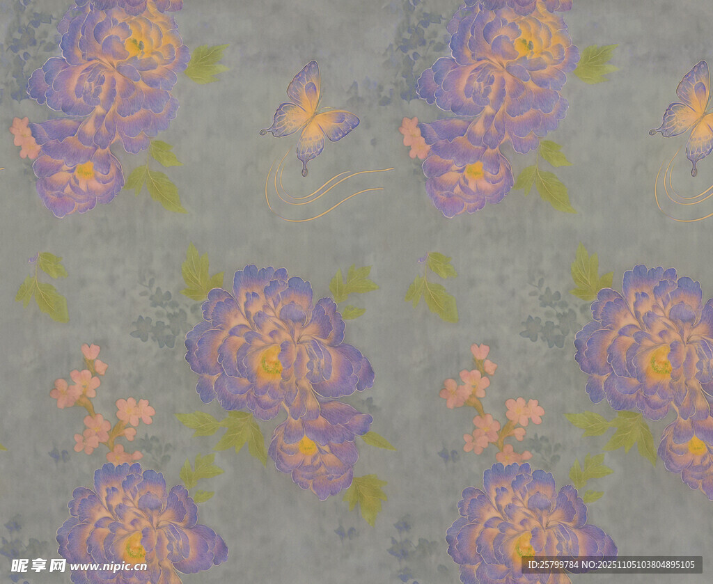 复古花卉图案背景纹理