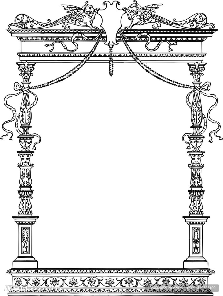 复古雕花装饰性框架