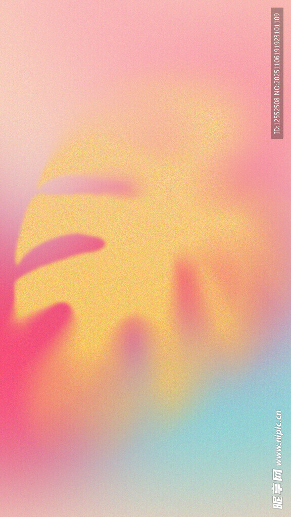 梦幻渐变热带植物叶片