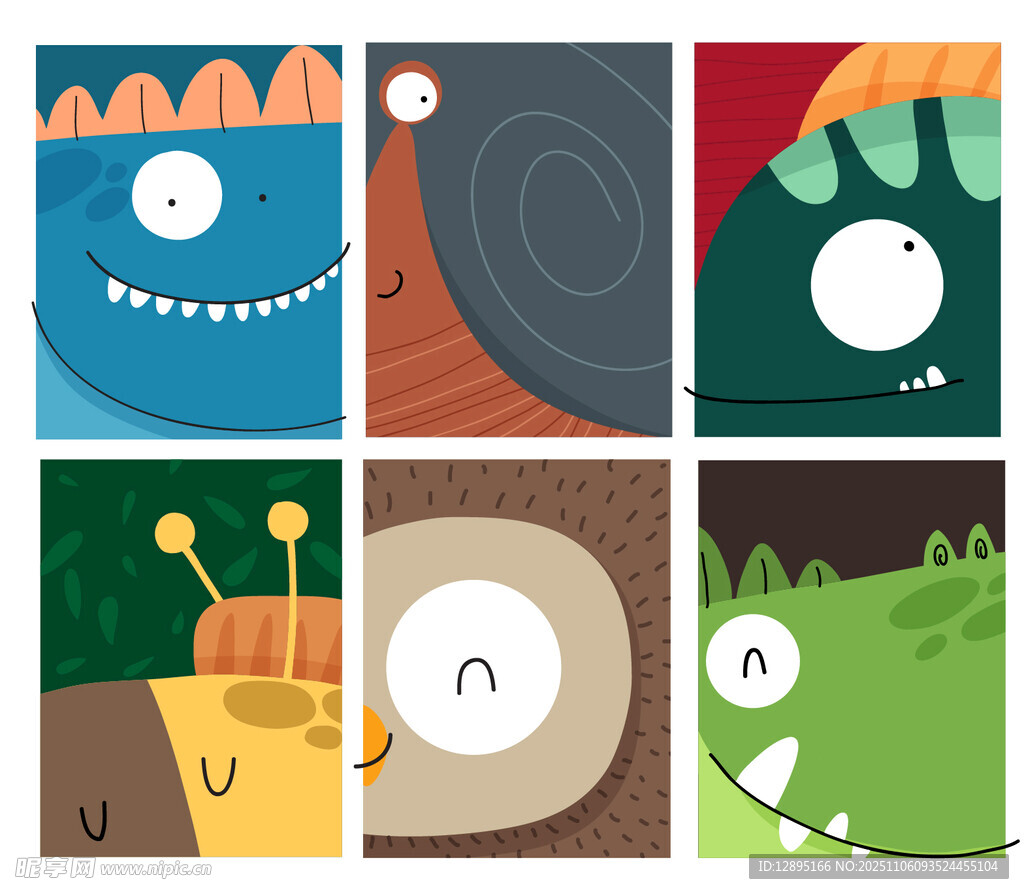 可爱卡通怪物图案集合