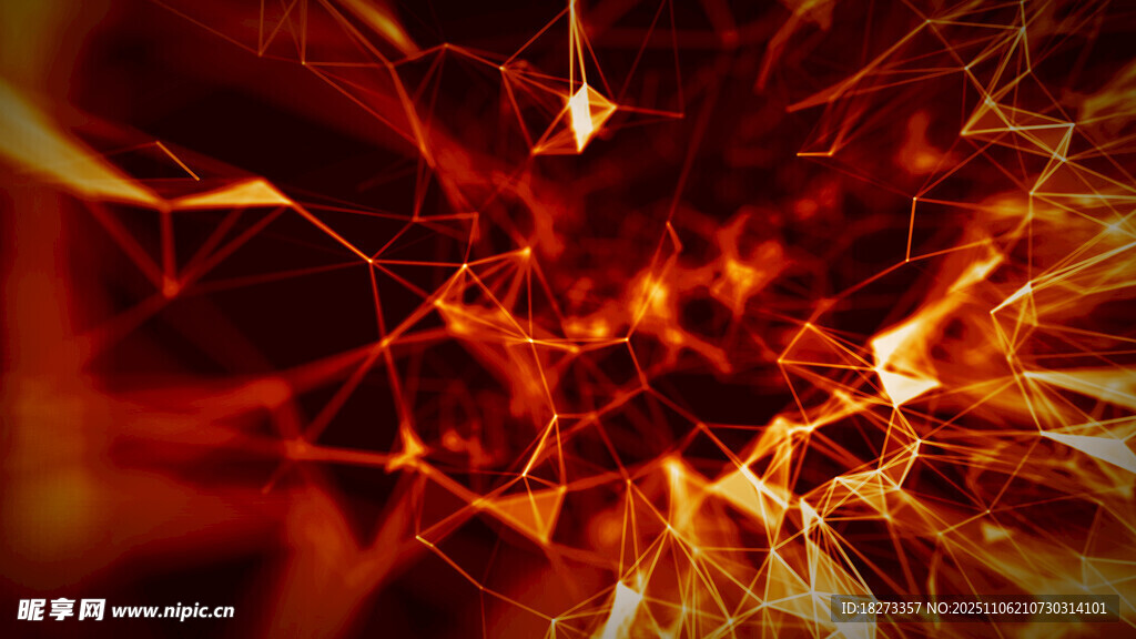 炫彩抽象红色光线背景图