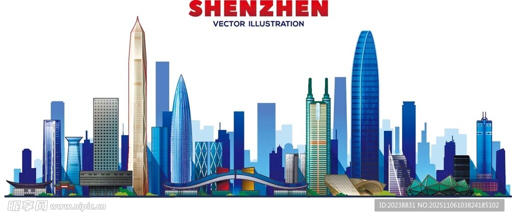 城市剪影 矢量插画