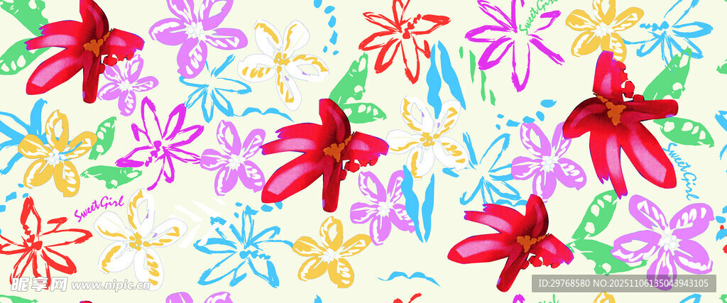 多彩花卉图案