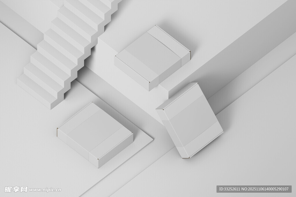 白色简约几何建筑 