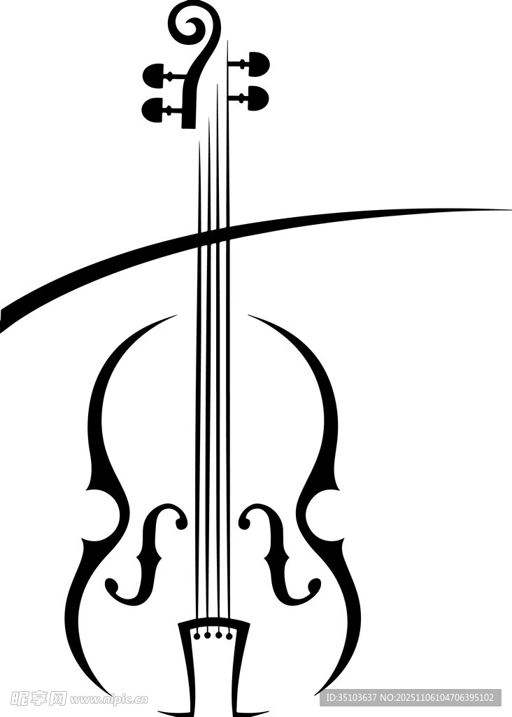 简约小提琴图案设计