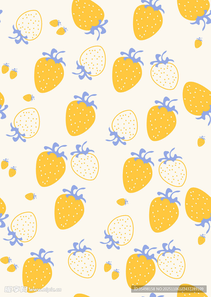 草莓柠檬花卉图案背景