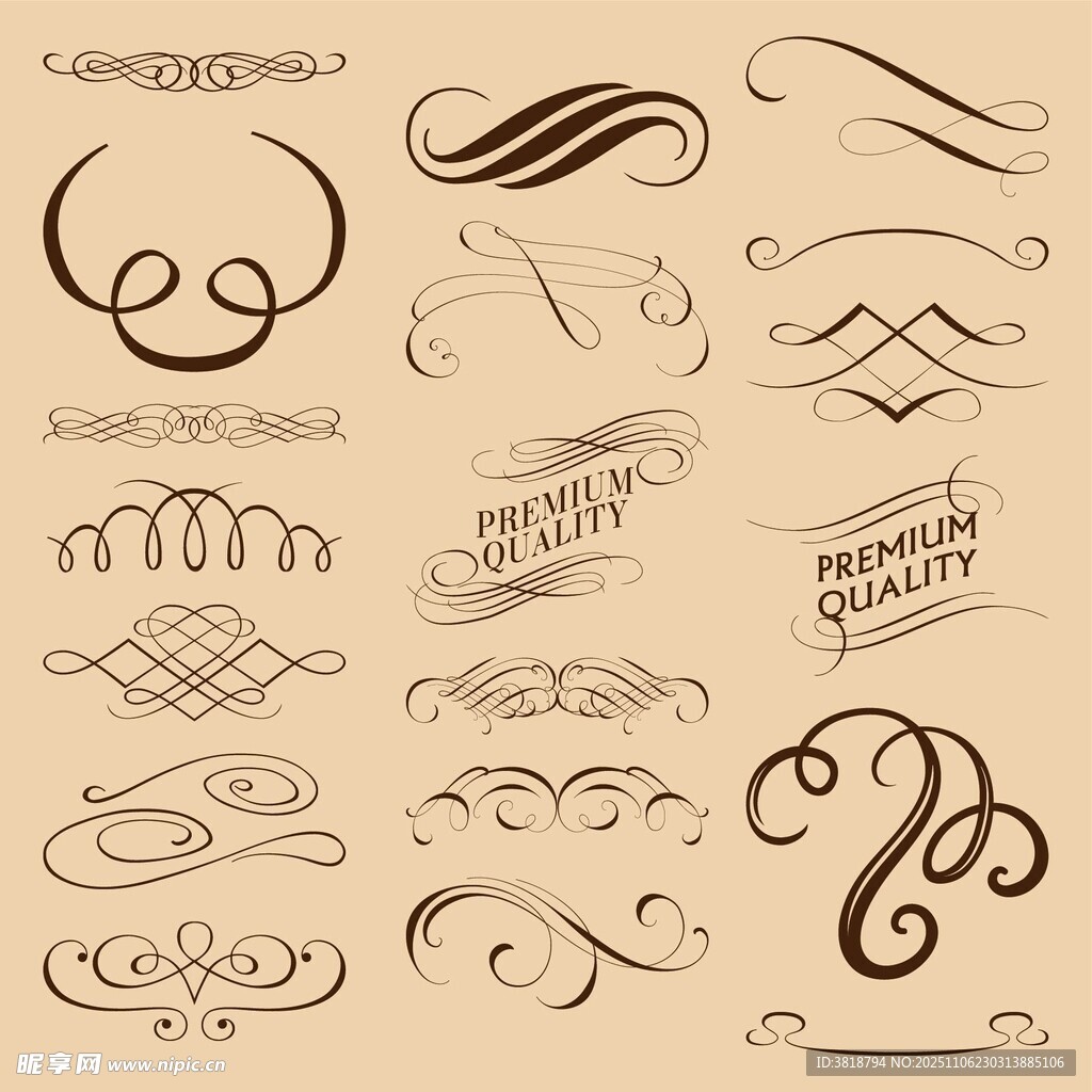 复古装饰性花纹设计元素