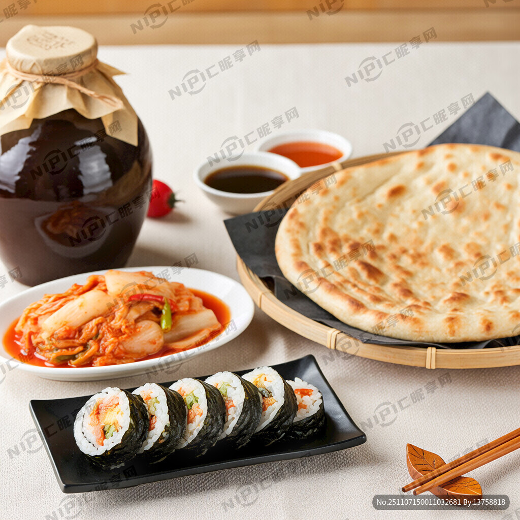 生成绍兴黄酒、泡菜、紫菜包饭、