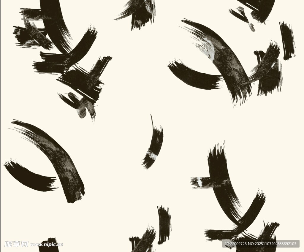 水墨笔触抽象艺术图案