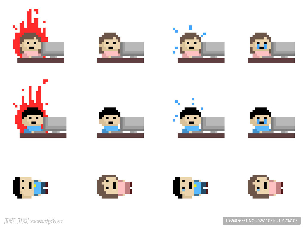 多样表情的卡通人物形象