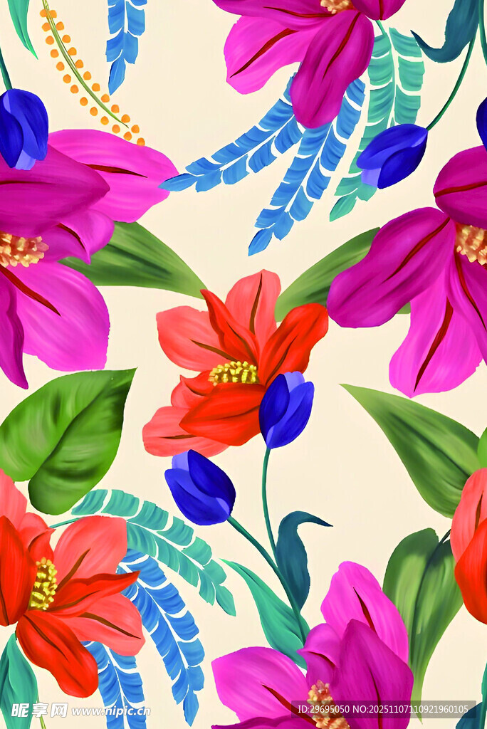 多彩花卉图案背景