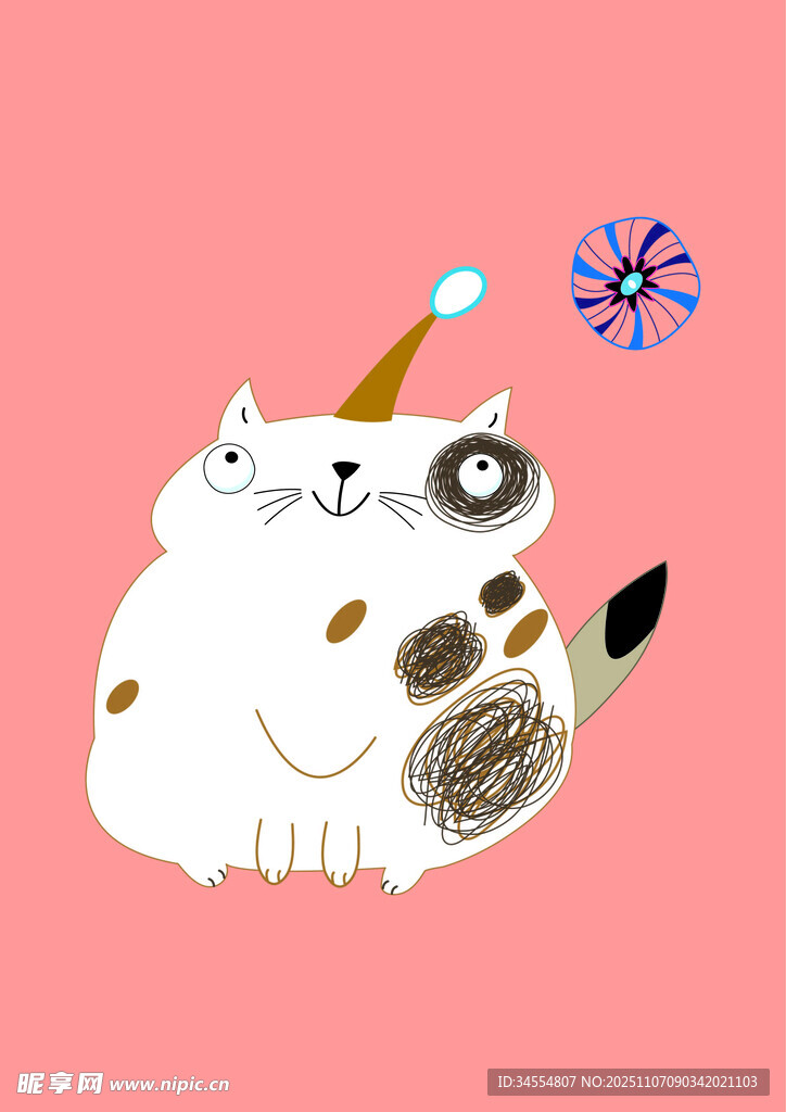 可爱猫咪插画俏皮又萌趣