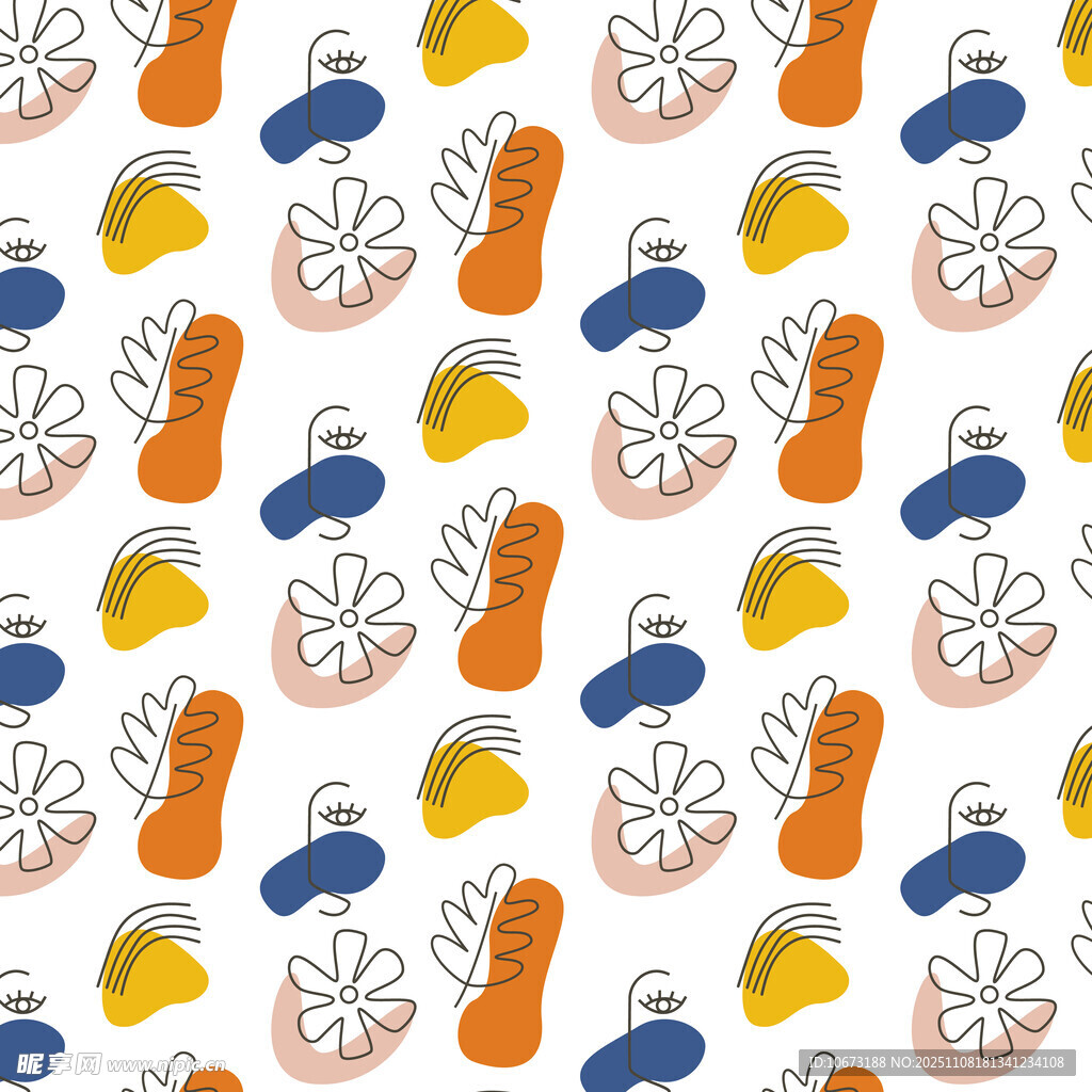 多彩拖鞋图案无缝背景