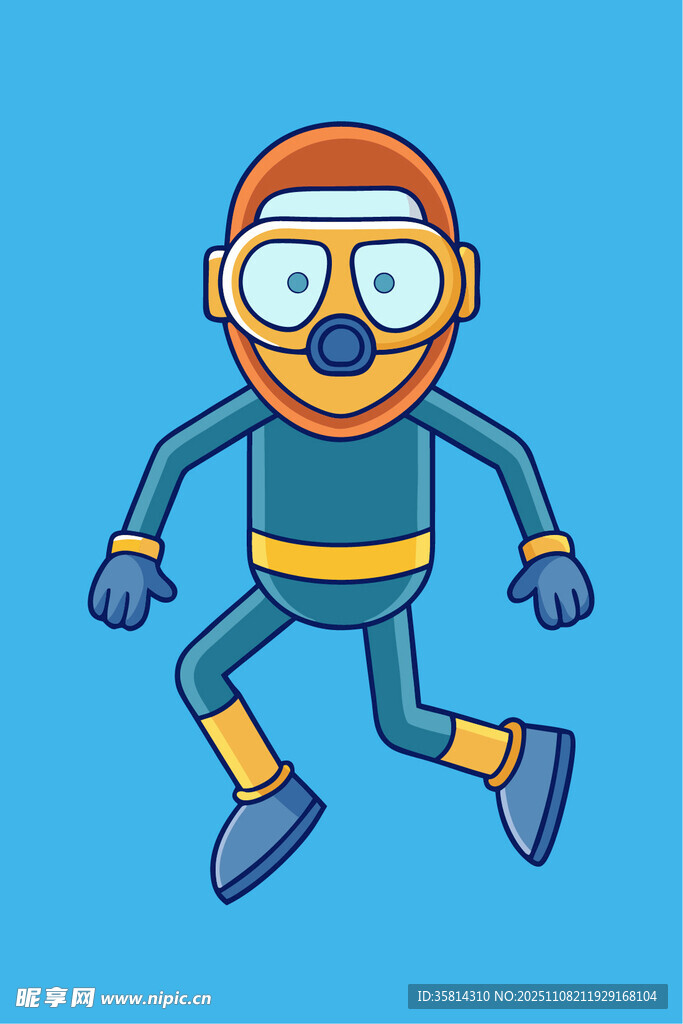 卡通潜水员形象